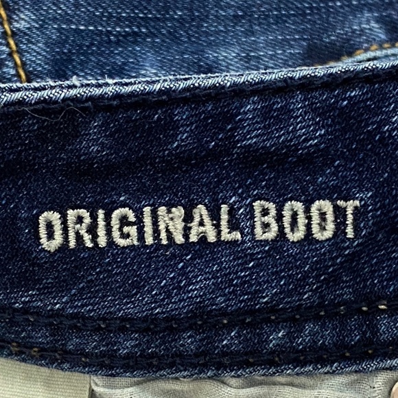 American Eagle Original Boot Stretch Jeans Sz 14 Long Factory Fade - Picture 8 of 10